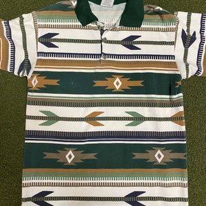 Vintage 90s Aztec design Polo shirt